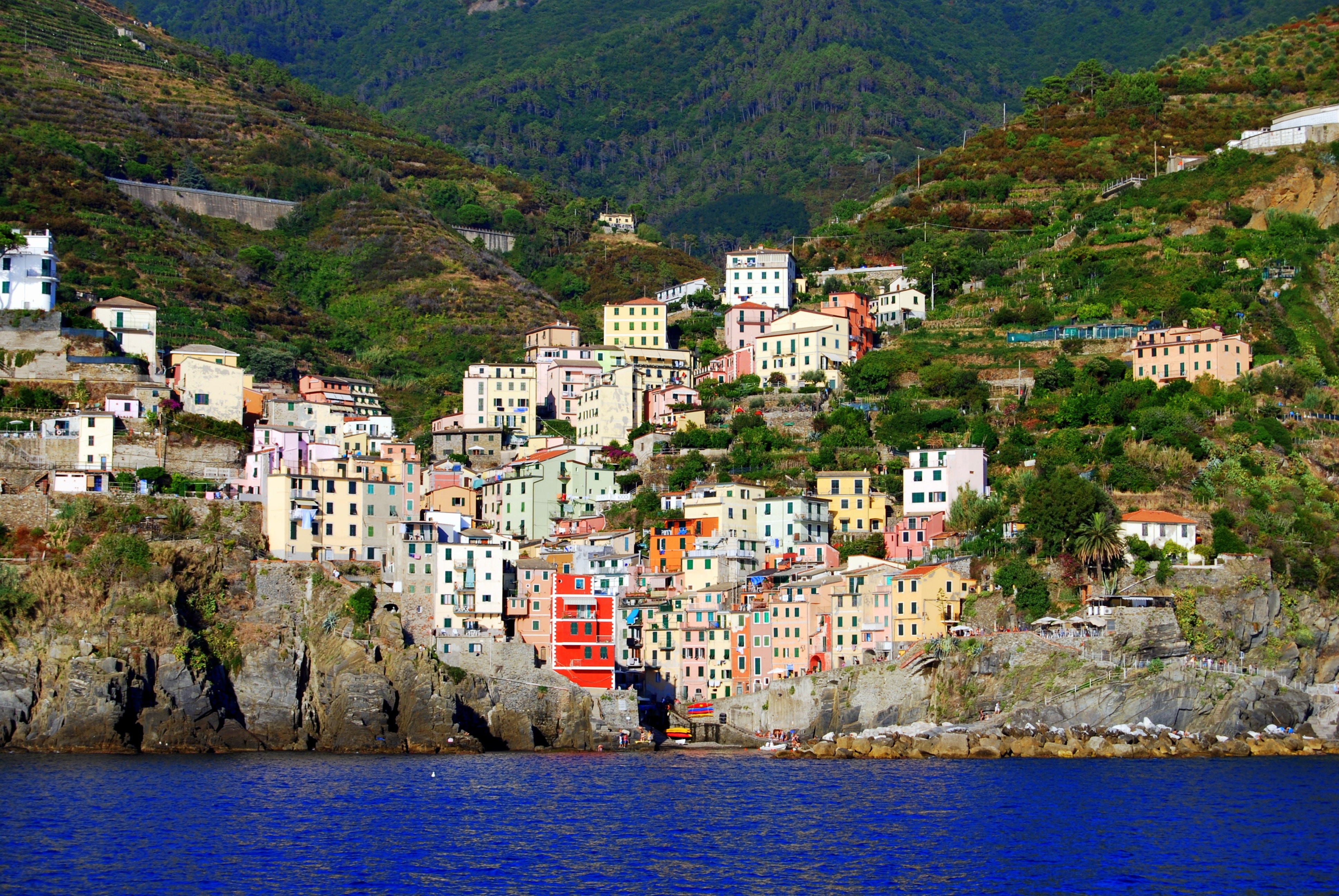 Colorful, Houses, Mountain, Colors, Sea, building exterior, architecture