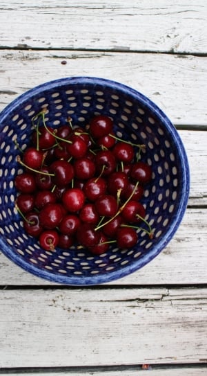 White, Blue, Cherries, Red, Fruits, Bowl, food and drink, freshness thumbnail