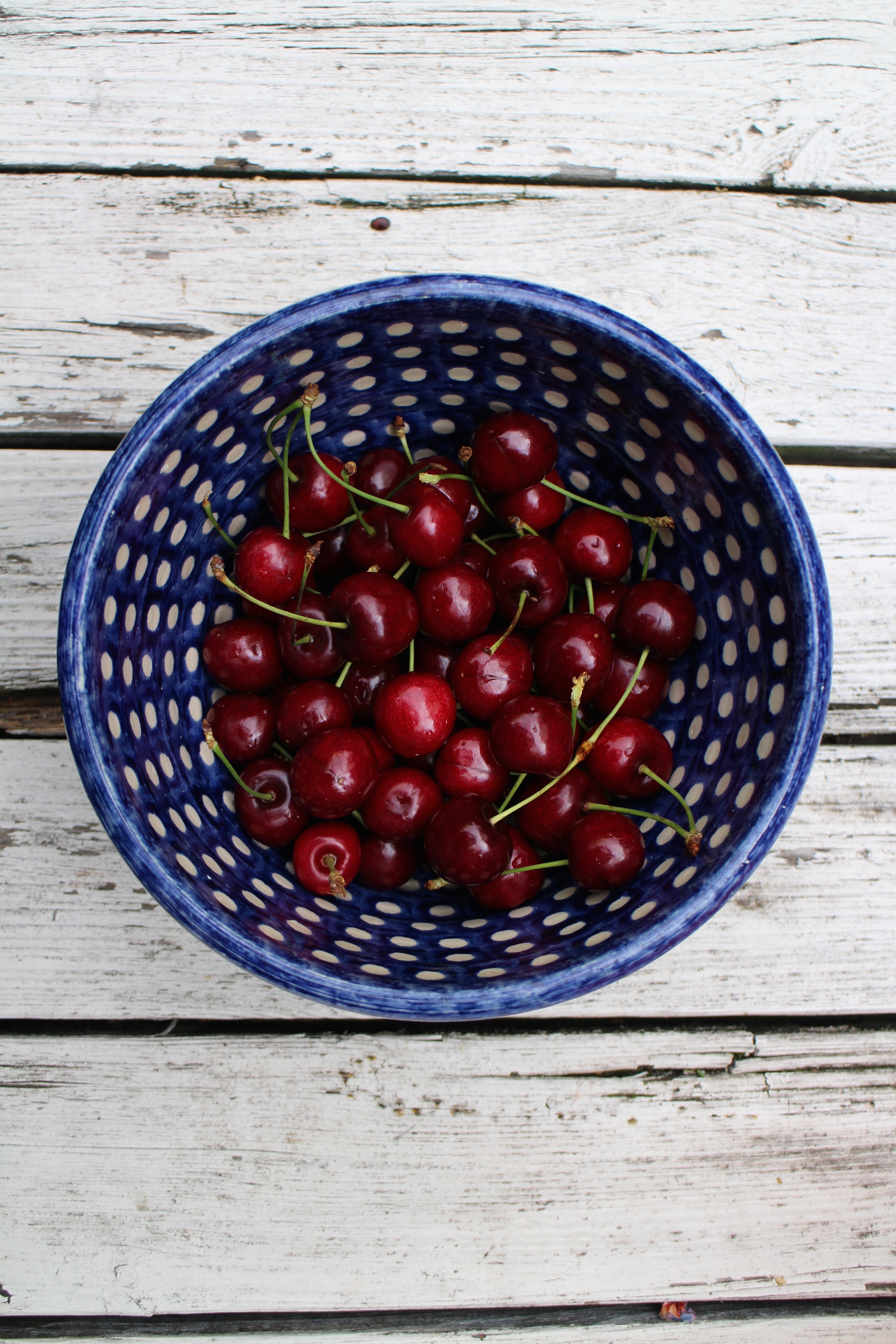 White, Blue, Cherries, Red, Fruits, Bowl, food and drink, freshness