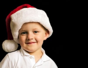 boy's white and red santa hat thumbnail