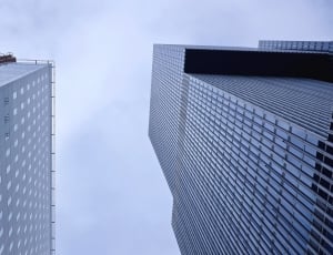 low angle photography of 2 glass building thumbnail