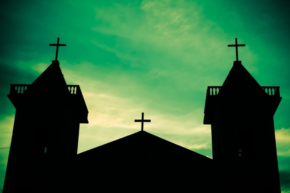 silhouette of church preview