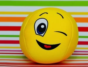 Cute, Smiley, Yellow, Funny, Sweet, Wink, toy, multi colored thumbnail