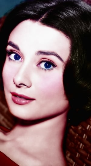Colorization, Audrey Hepburn, Retouch, one young woman only, young adult thumbnail
