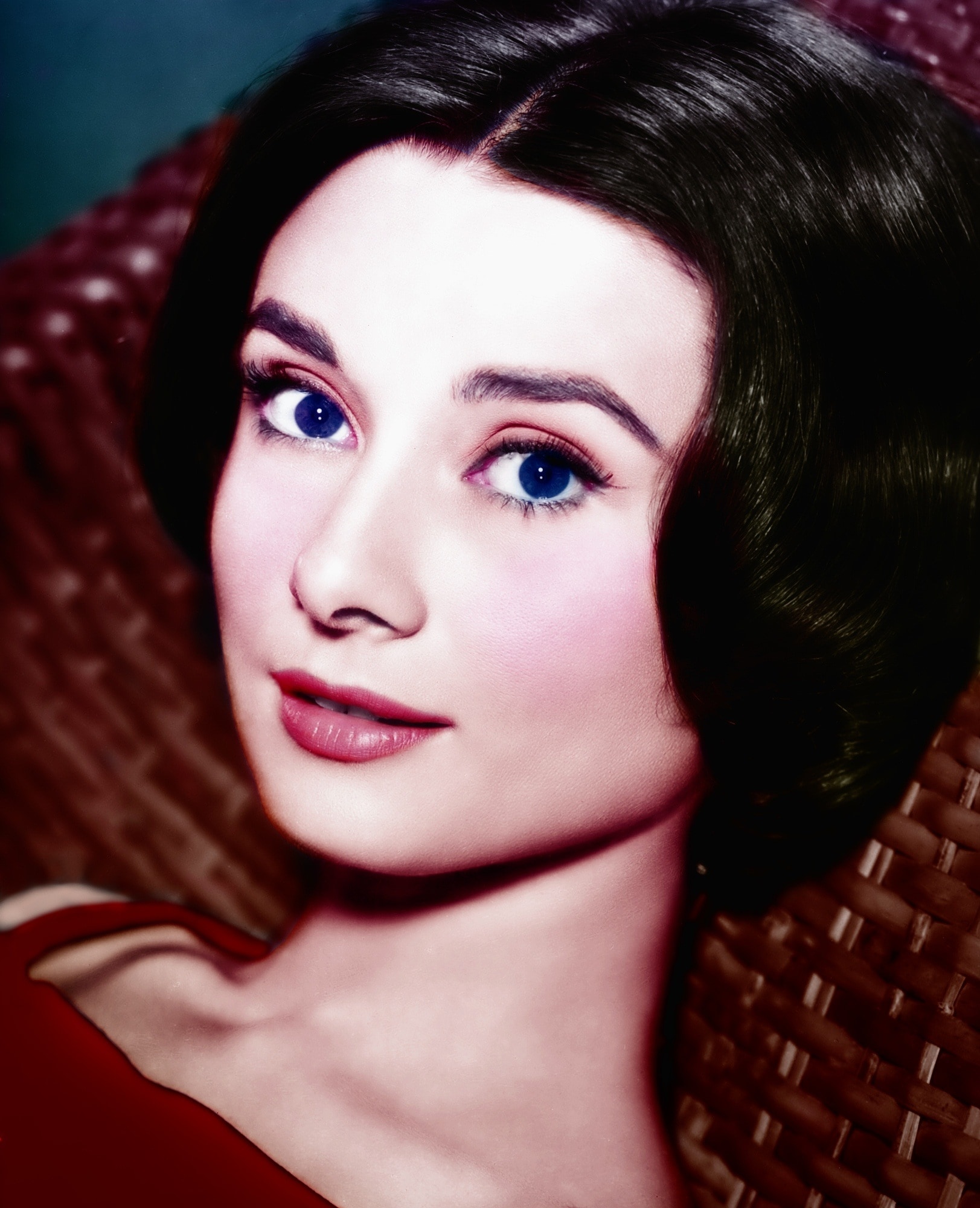 Colorization, Audrey Hepburn, Retouch, one young woman only, young adult