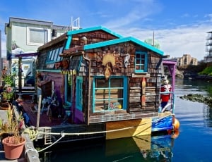 brown blue and yellow floating house thumbnail