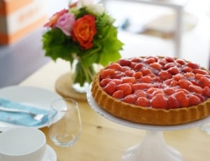 strawberry pie with footed tray thumbnail