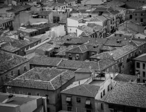 grayscale aerial view of photography of town thumbnail