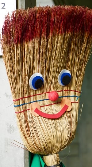 brown and red smiley soft broom thumbnail