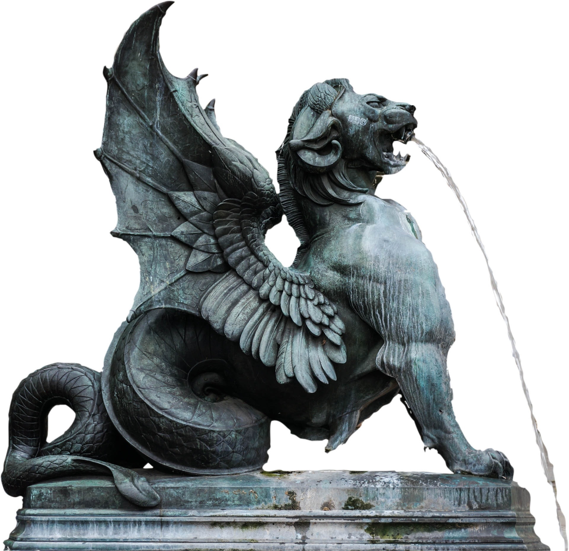 Dragon, Water, Paris, Fig, Fountain, statue, sculpture