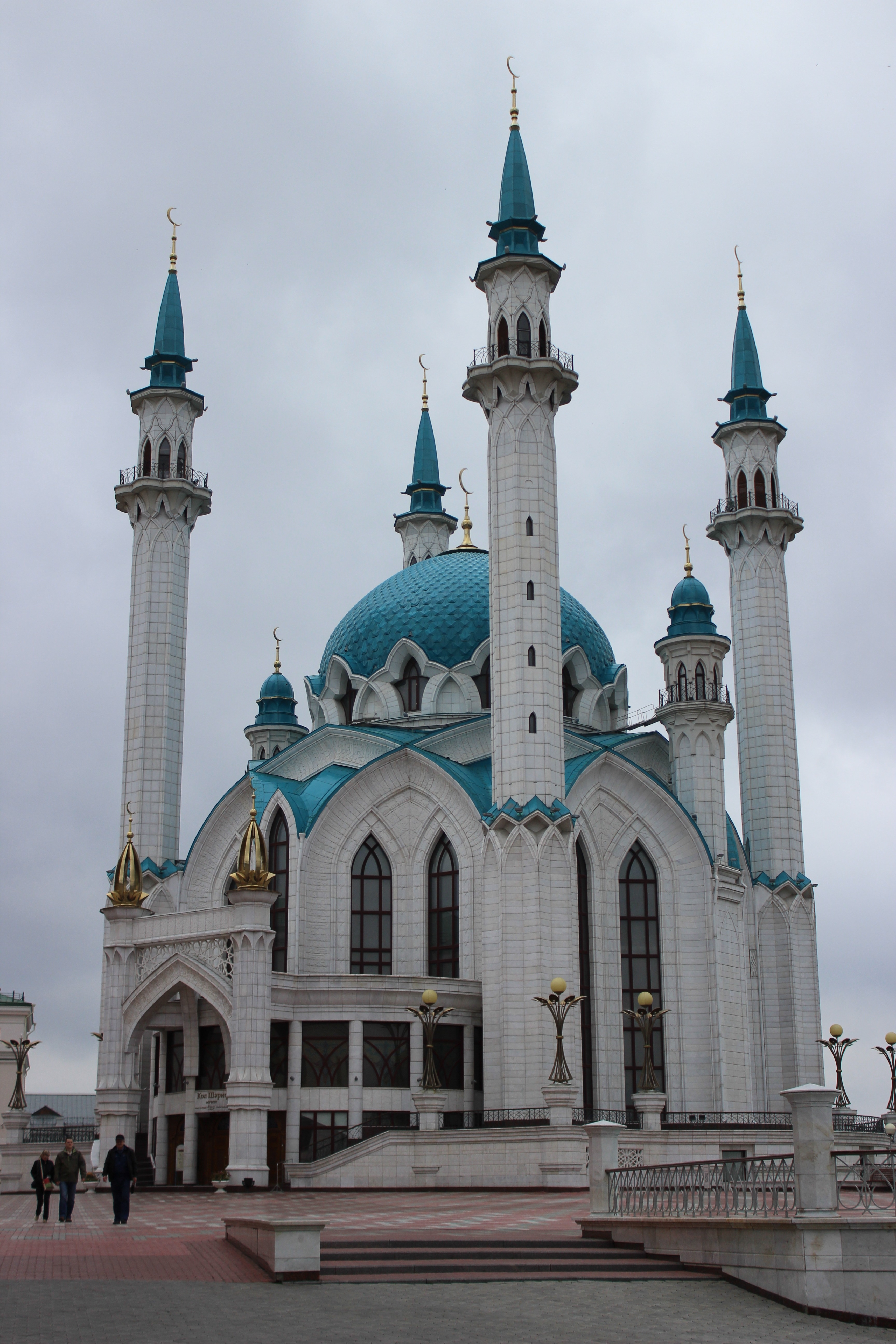 white and teal church