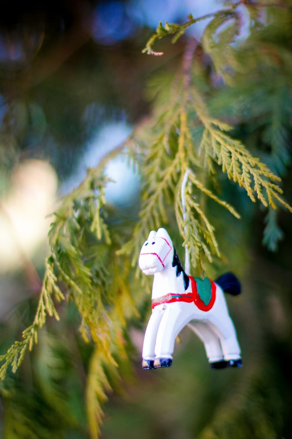 white and black horse bauble preview