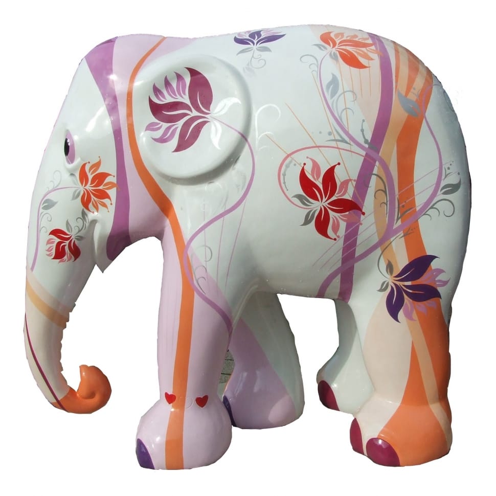 Elephant Parade Trier, Elephant, Art, white background, multi colored preview