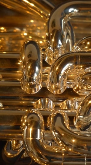 Brass Instrument, Euphonium, Instrument, gold colored, musical instrument thumbnail