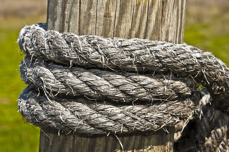 Small Rope On Wood Stock Photo, Picture and Royalty Free Image