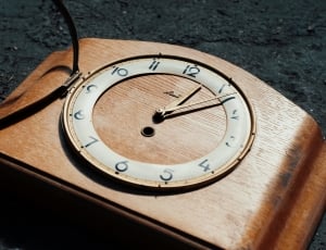 brown rectangular analog clock thumbnail