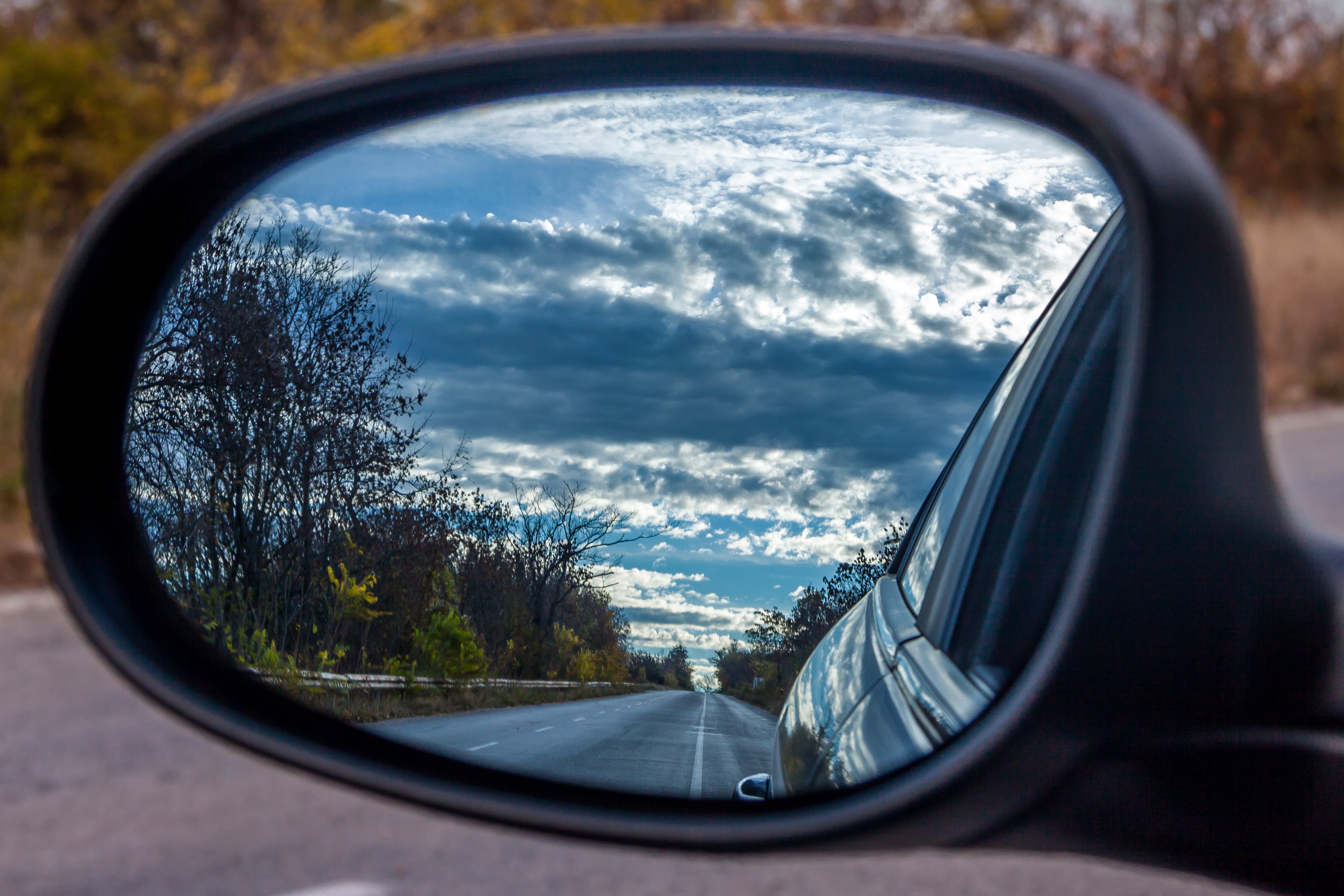 black car side mirror