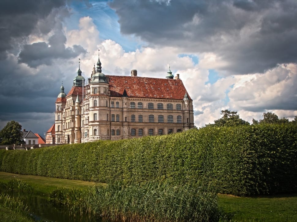 mansion under grey cloudy sky preview