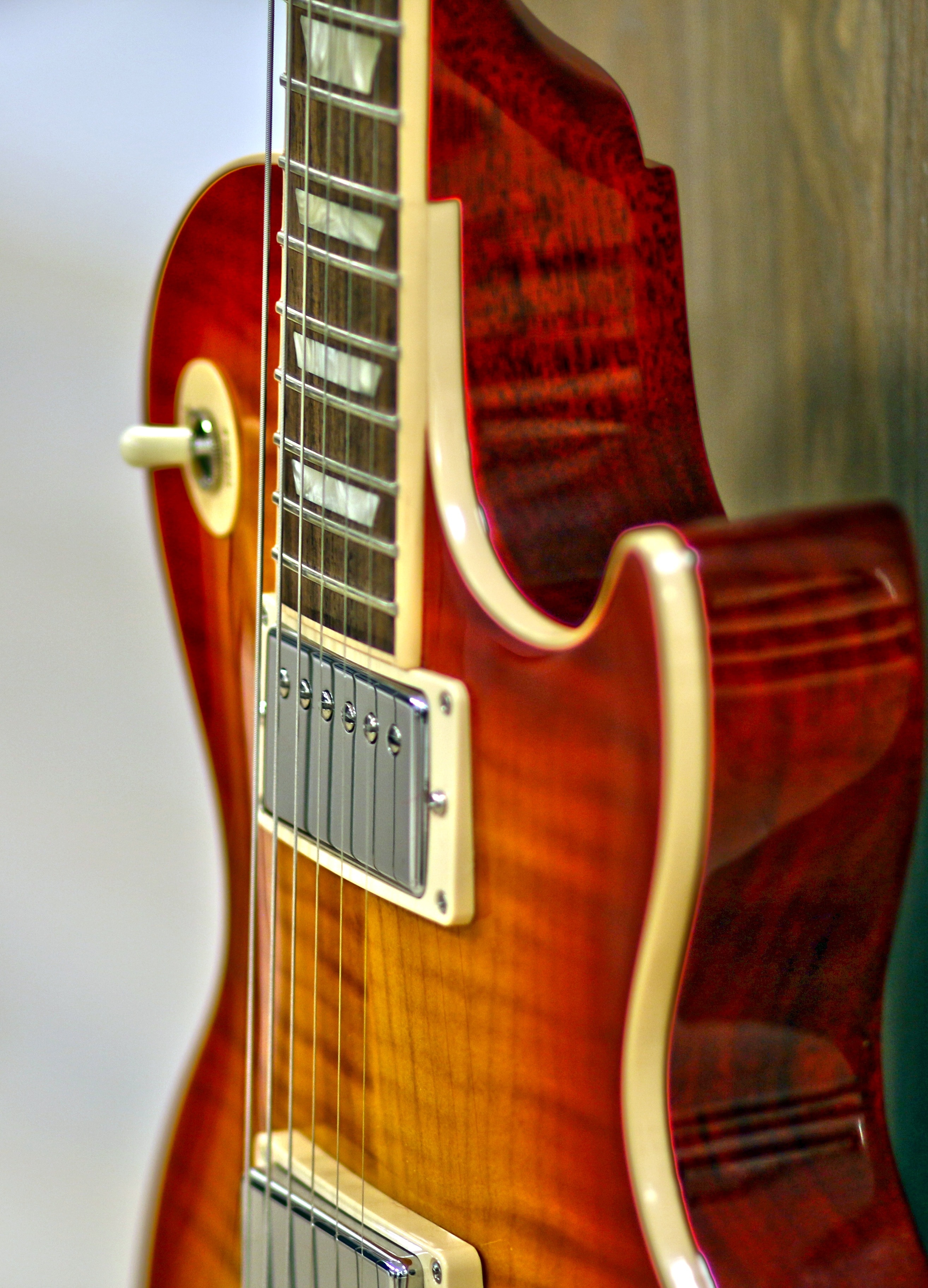 wood electric guitar