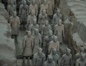 man wearing chinese dress statue lot thumbnail