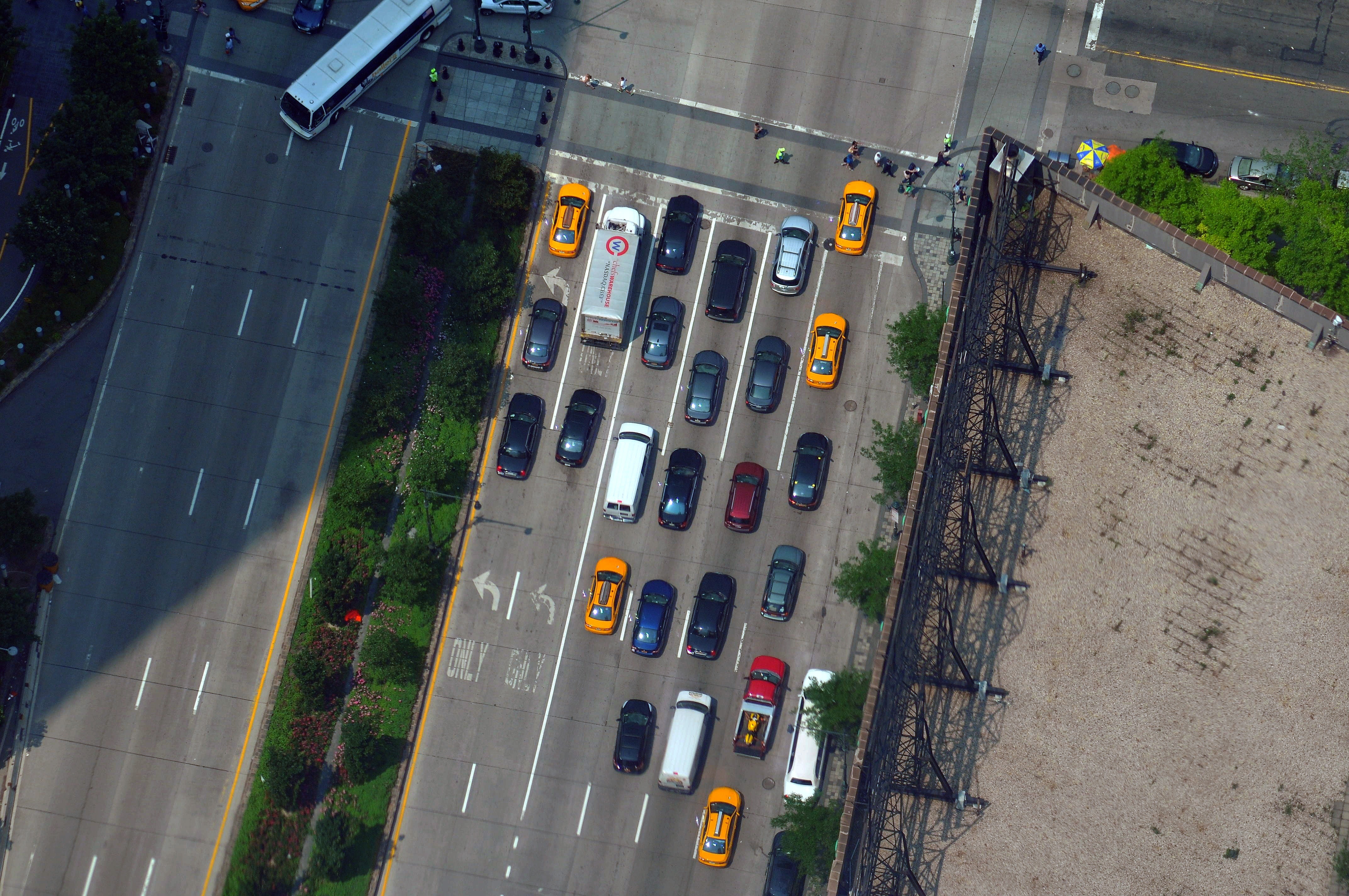 Taxi, Highway, Road, Traffic, city, aerial view