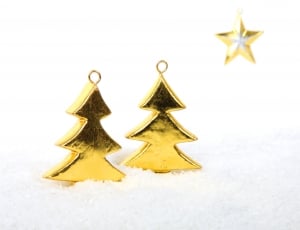 two gold christmas tree pendants thumbnail