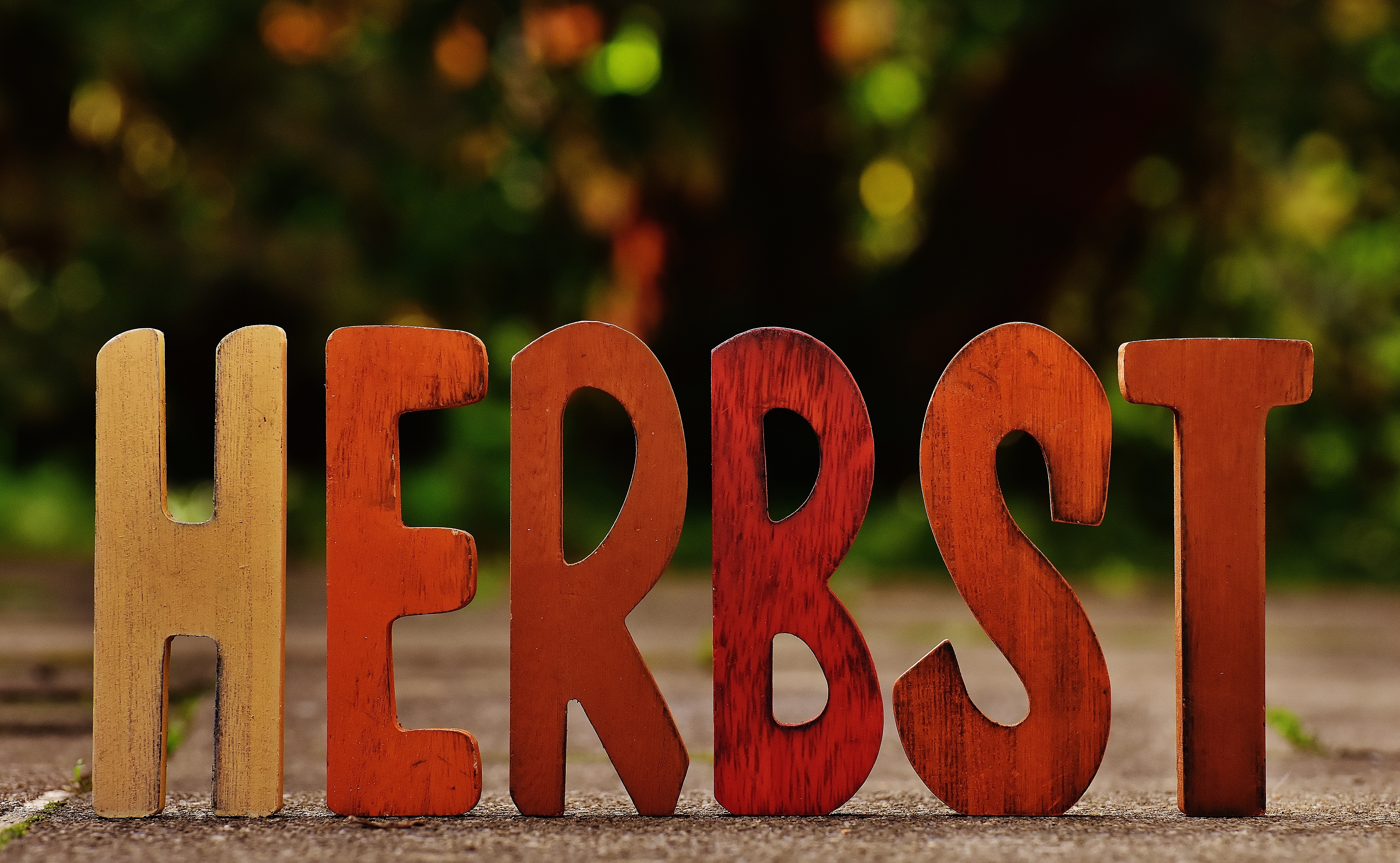 brown wooden herbst free stand letters table decor