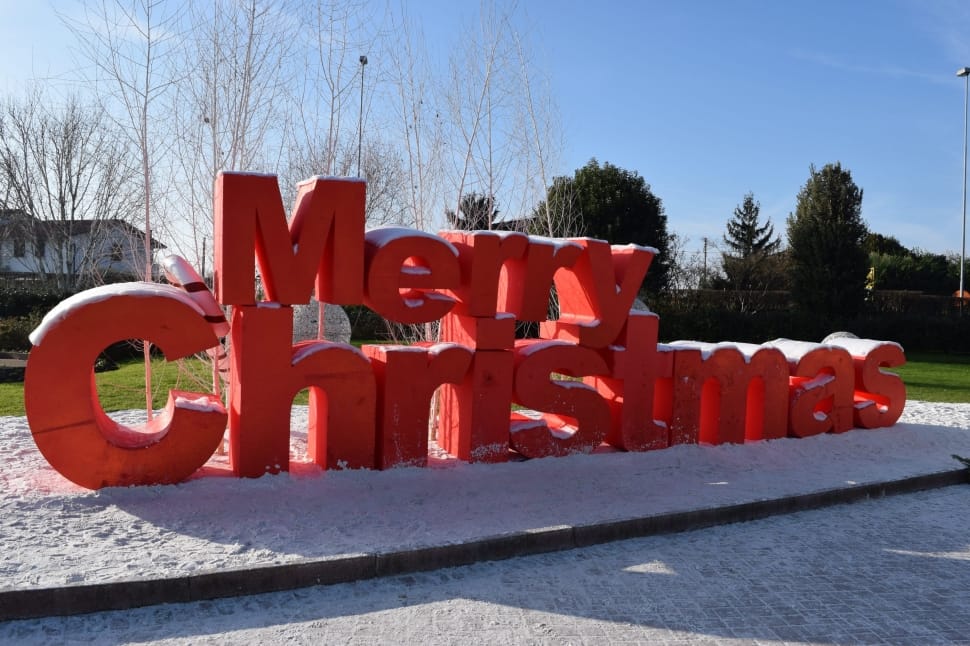 red merry christmas text outdoor decor preview
