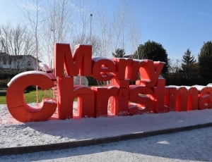red merry christmas text outdoor decor thumbnail
