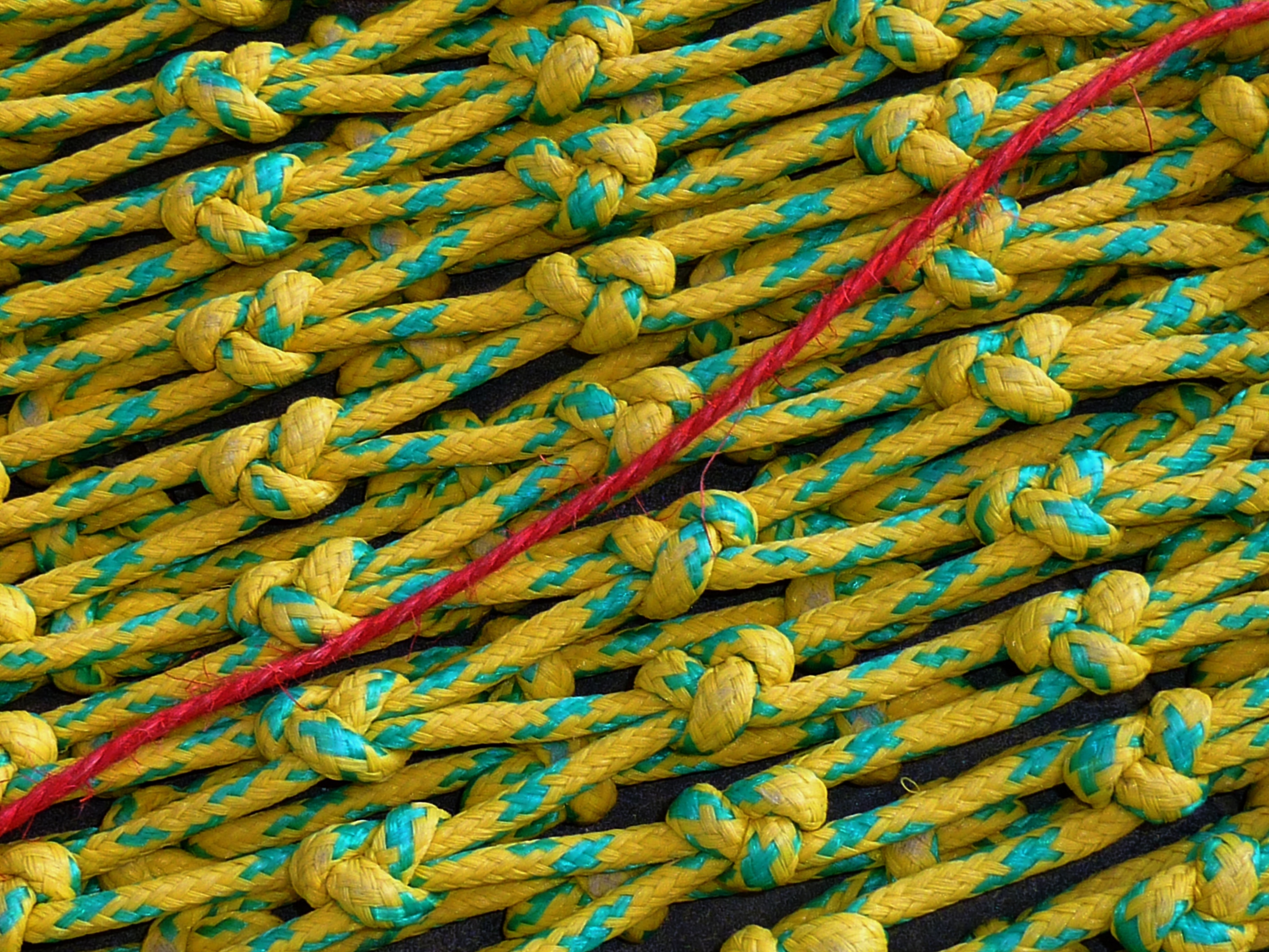 yellow teal and green ropes