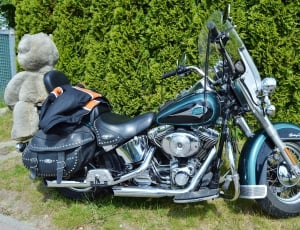 Motorcycle, Harley Davidson, Blue, motorcycle, transportation thumbnail