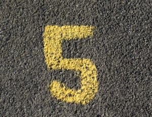yellow painted number 5 thumbnail