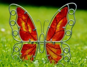 Butterfly, Metal, Decoration, Glass, grass, green color thumbnail