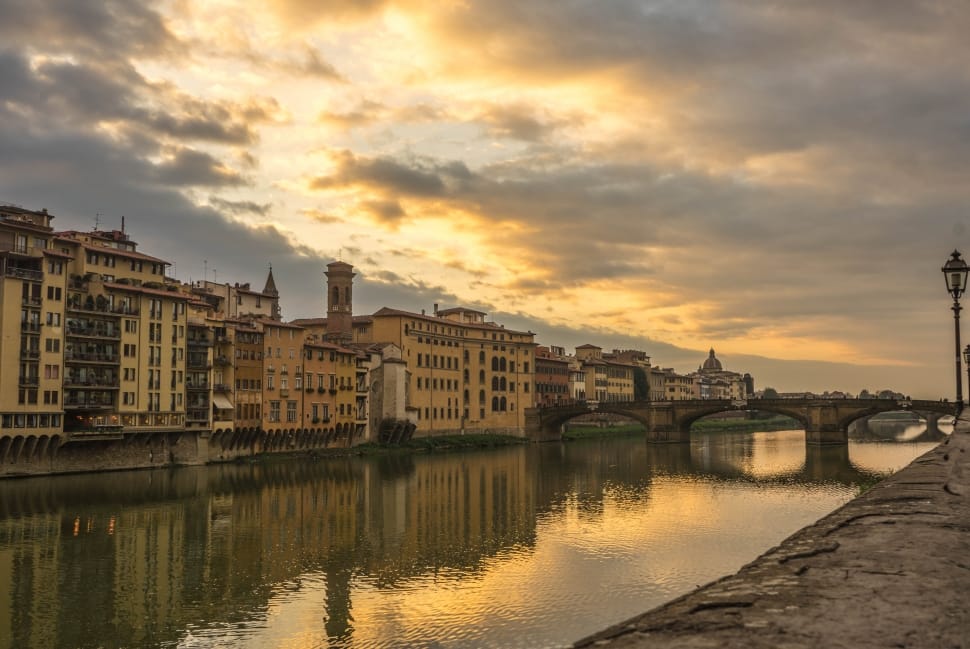 Arno River, Sunset, Florence, Italy, architecture, built structure preview