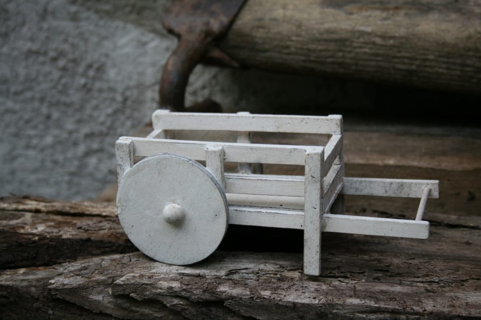 white wooden trolley preview