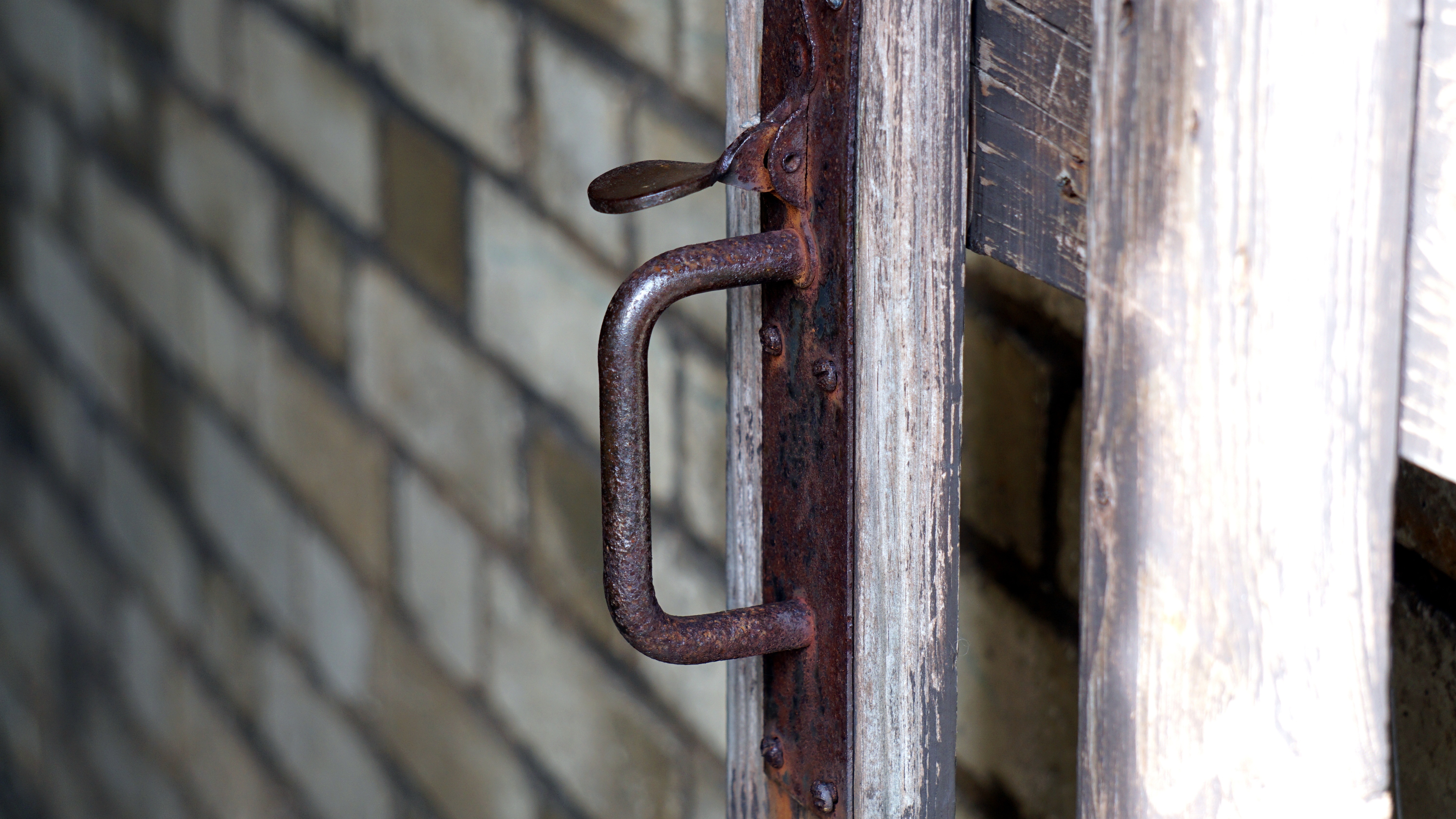 brown metal door handle