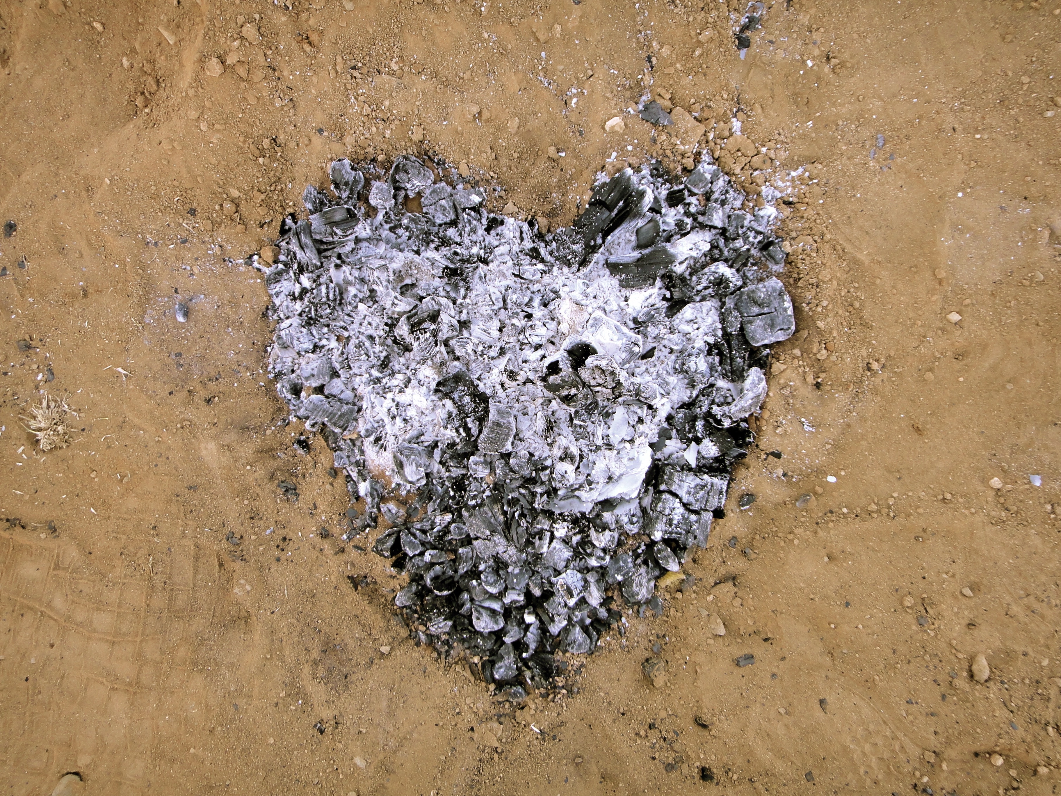 gray heart shape bonfire