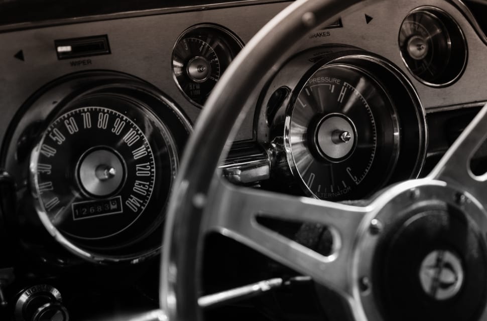 steering, wheel, black and white, car, car, transportation preview