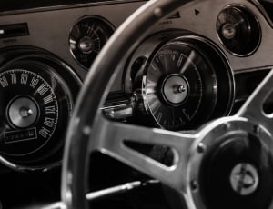 steering, wheel, black and white, car, car, transportation thumbnail