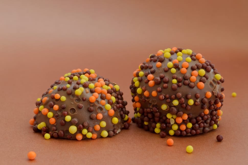chocolate with yellow and orange toppings preview