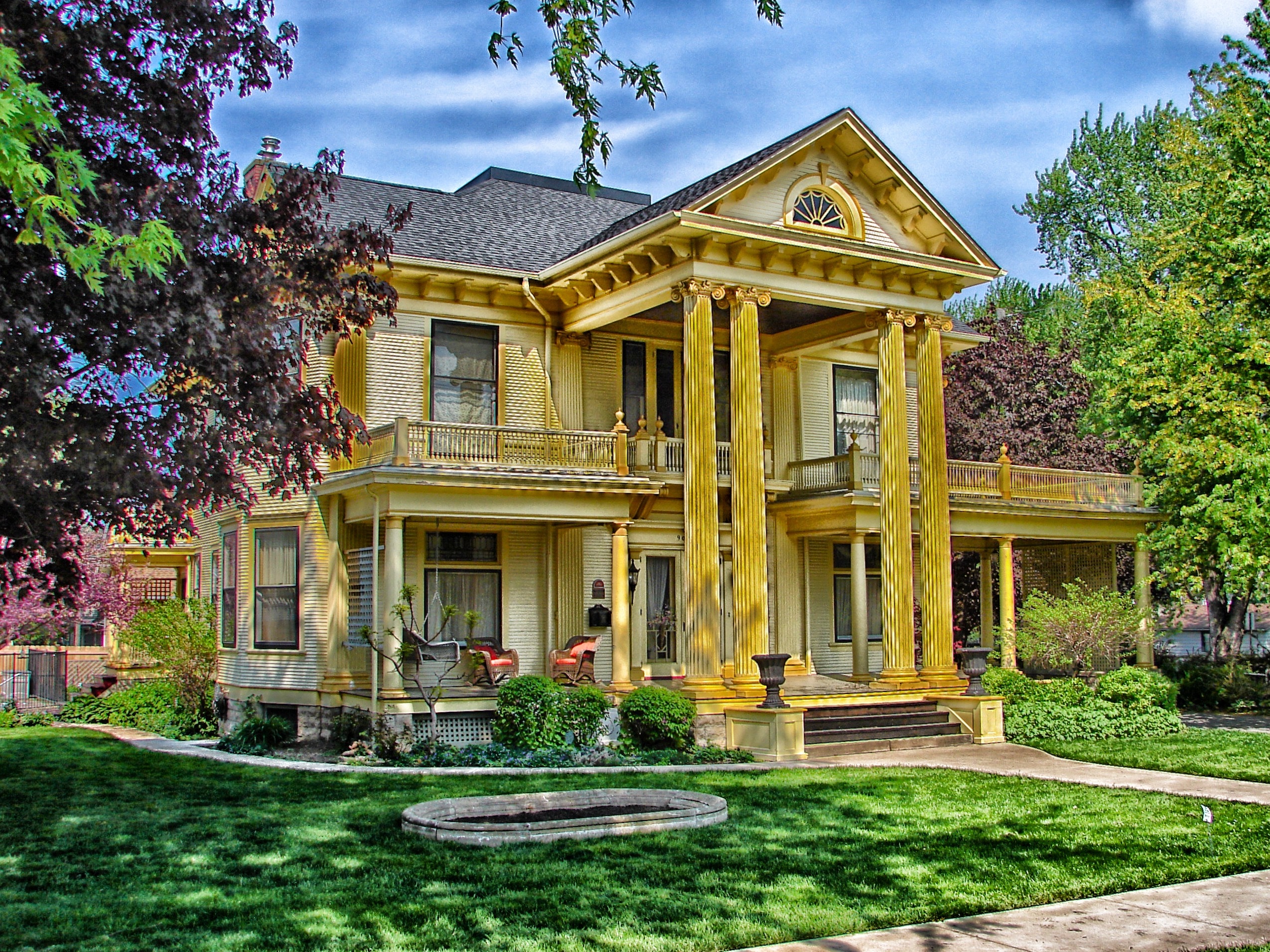 yellow painted house