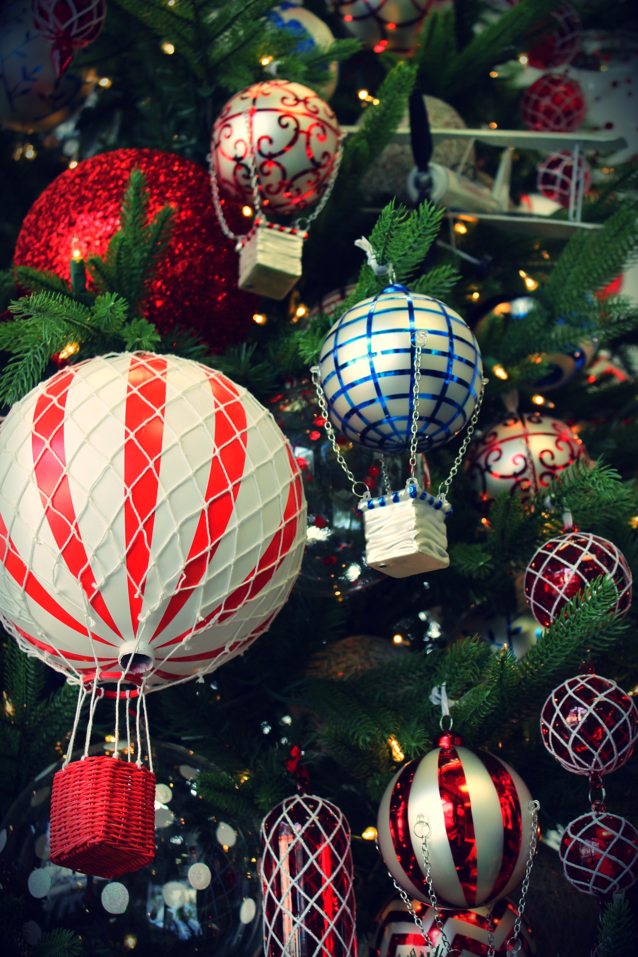 Ornaments, Christmas, Hot Air Balloons, decoration, christmas