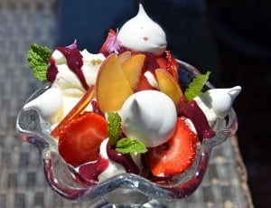 clear glass with slice fruit and white toppings thumbnail