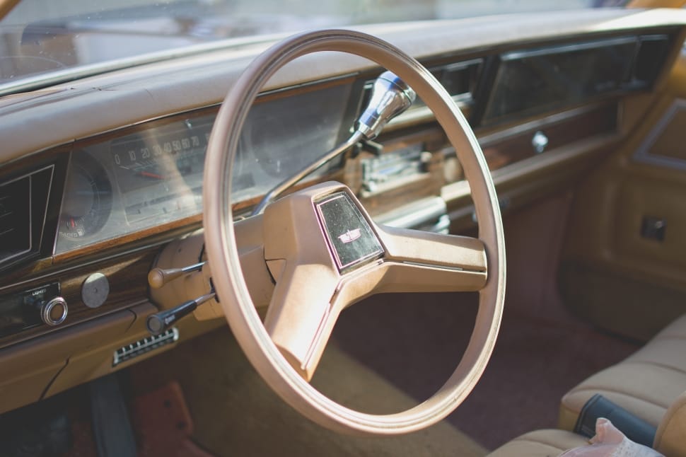 brown car steering wheel preview