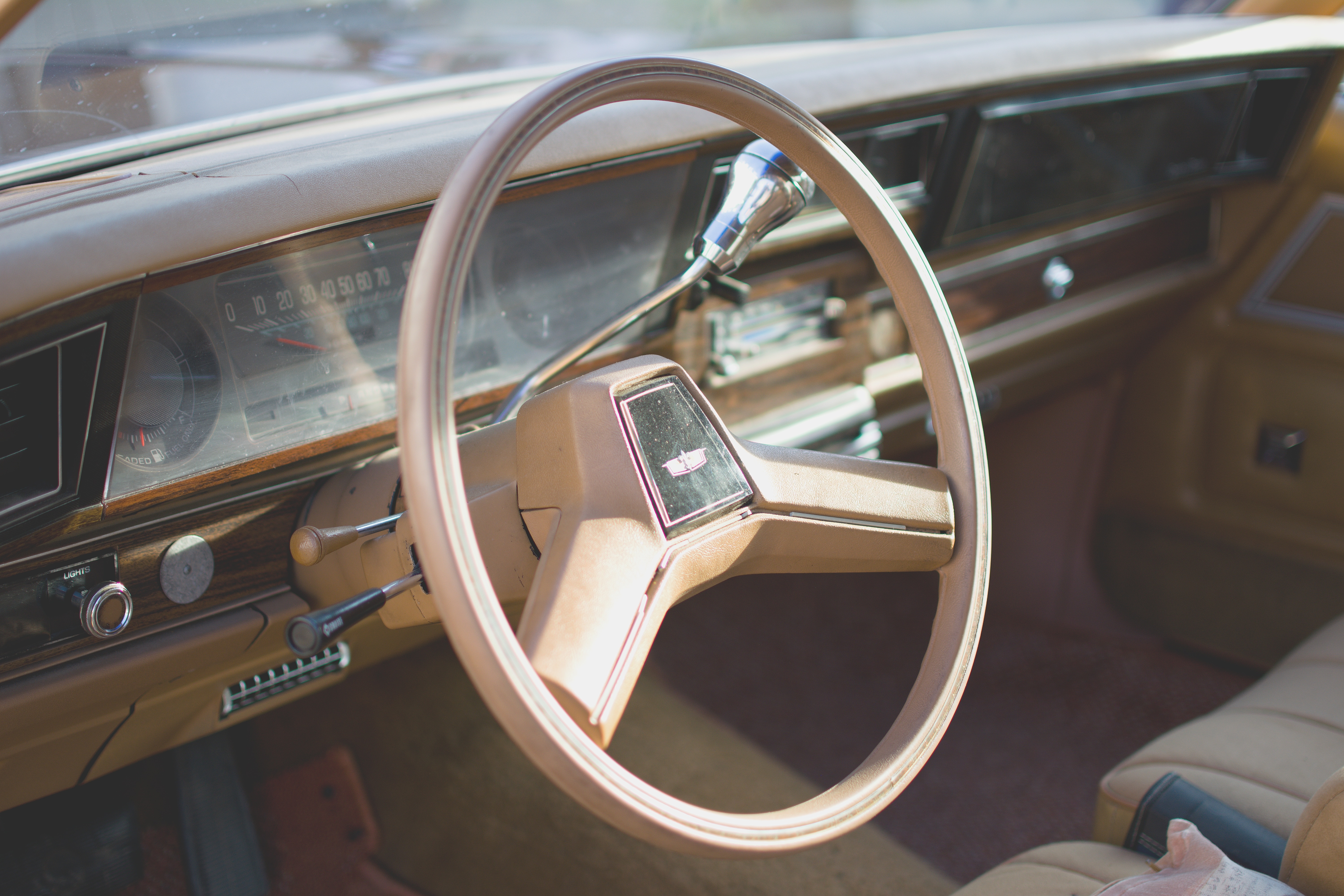 brown car steering wheel