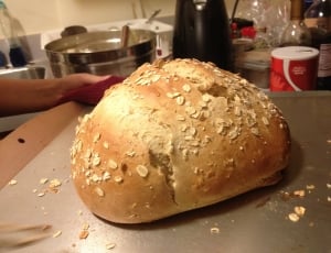 Baked, Homemade, Wheat, Bread, Loaf, human hand, bread thumbnail