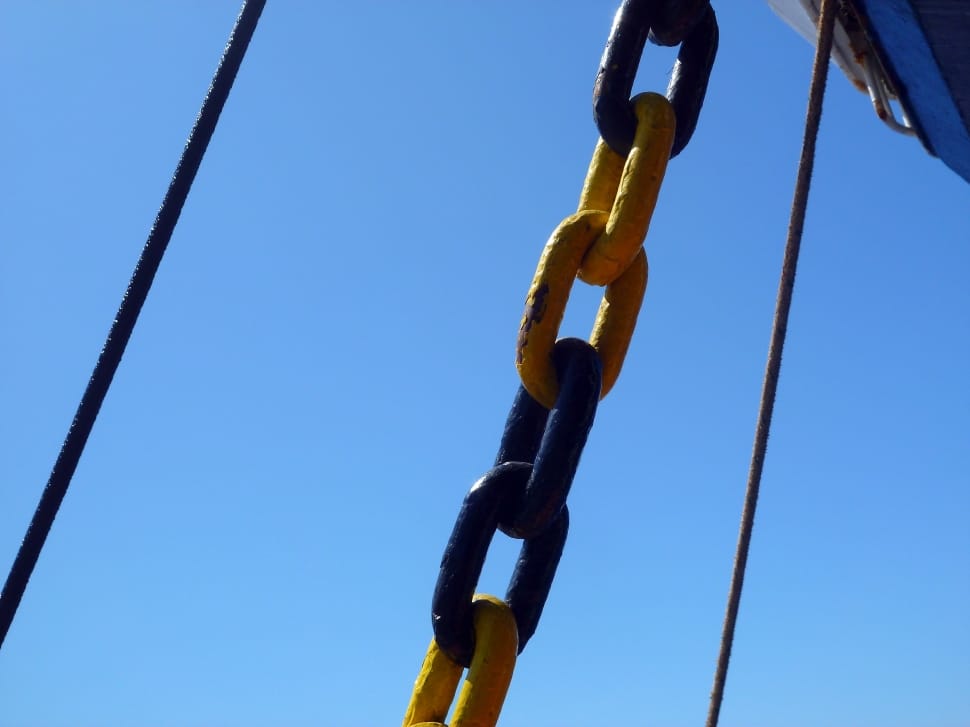 Transport, Chain, Ship, Rust, Travel, low angle view, blue preview