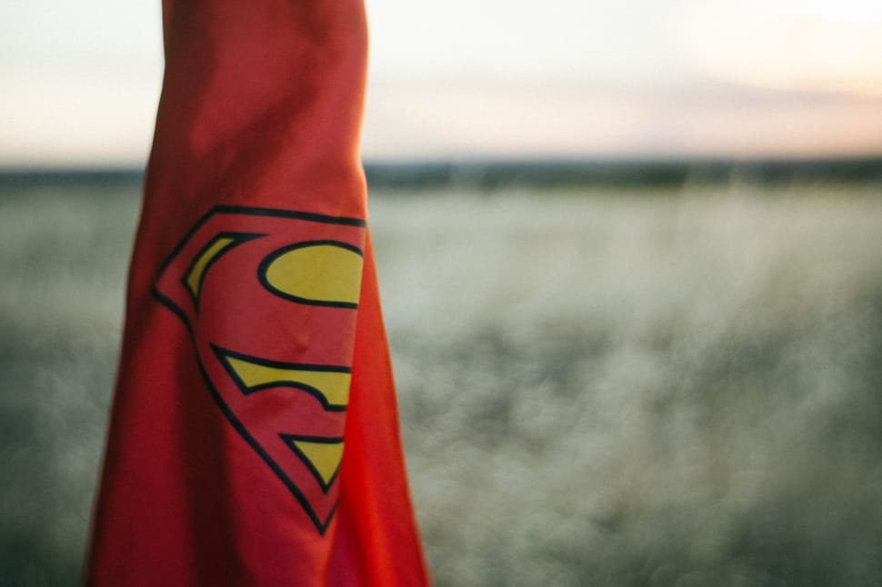red superman print textile preview