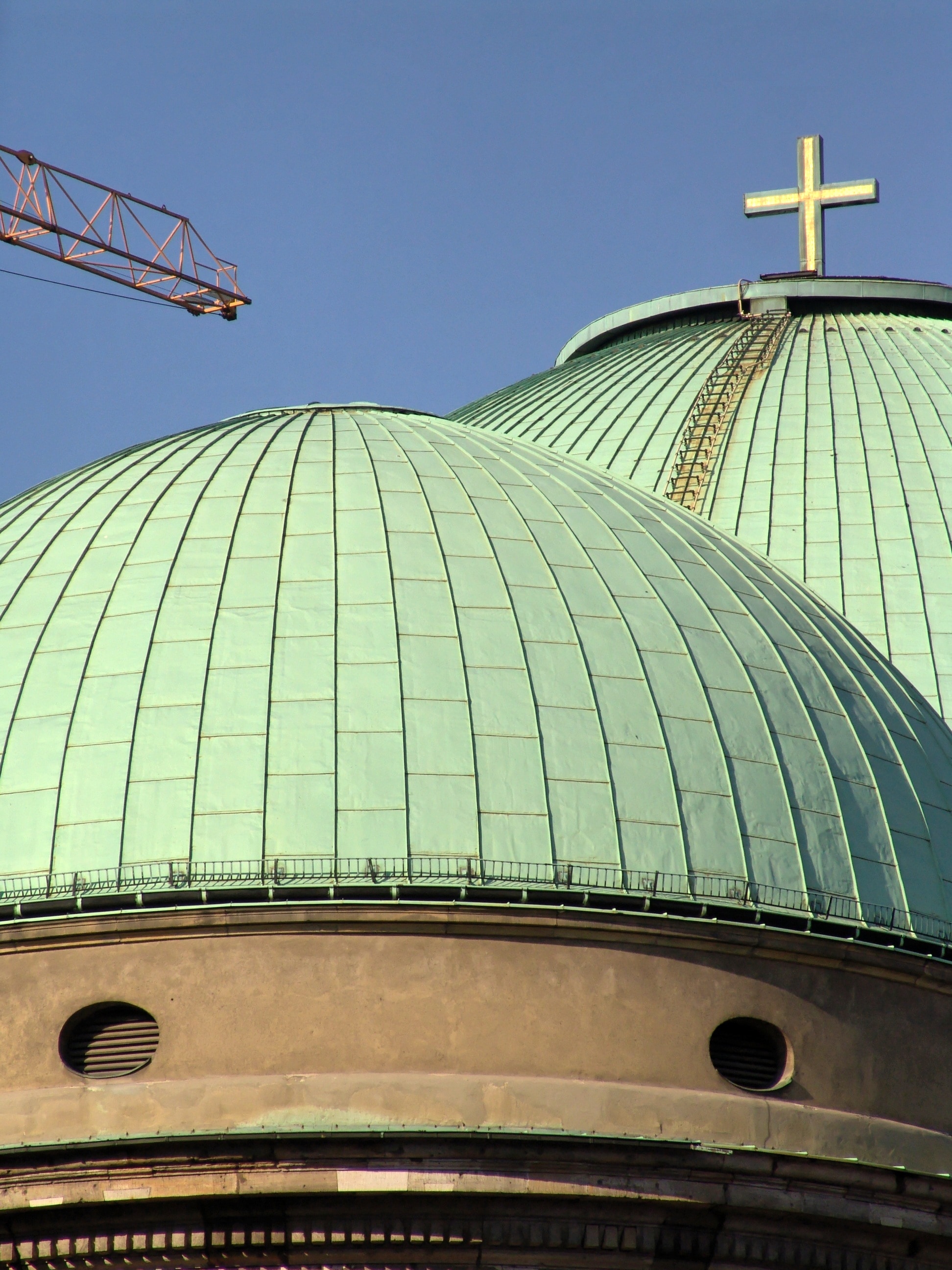 Berlin, Crane, Dome, Church, architecture, modern