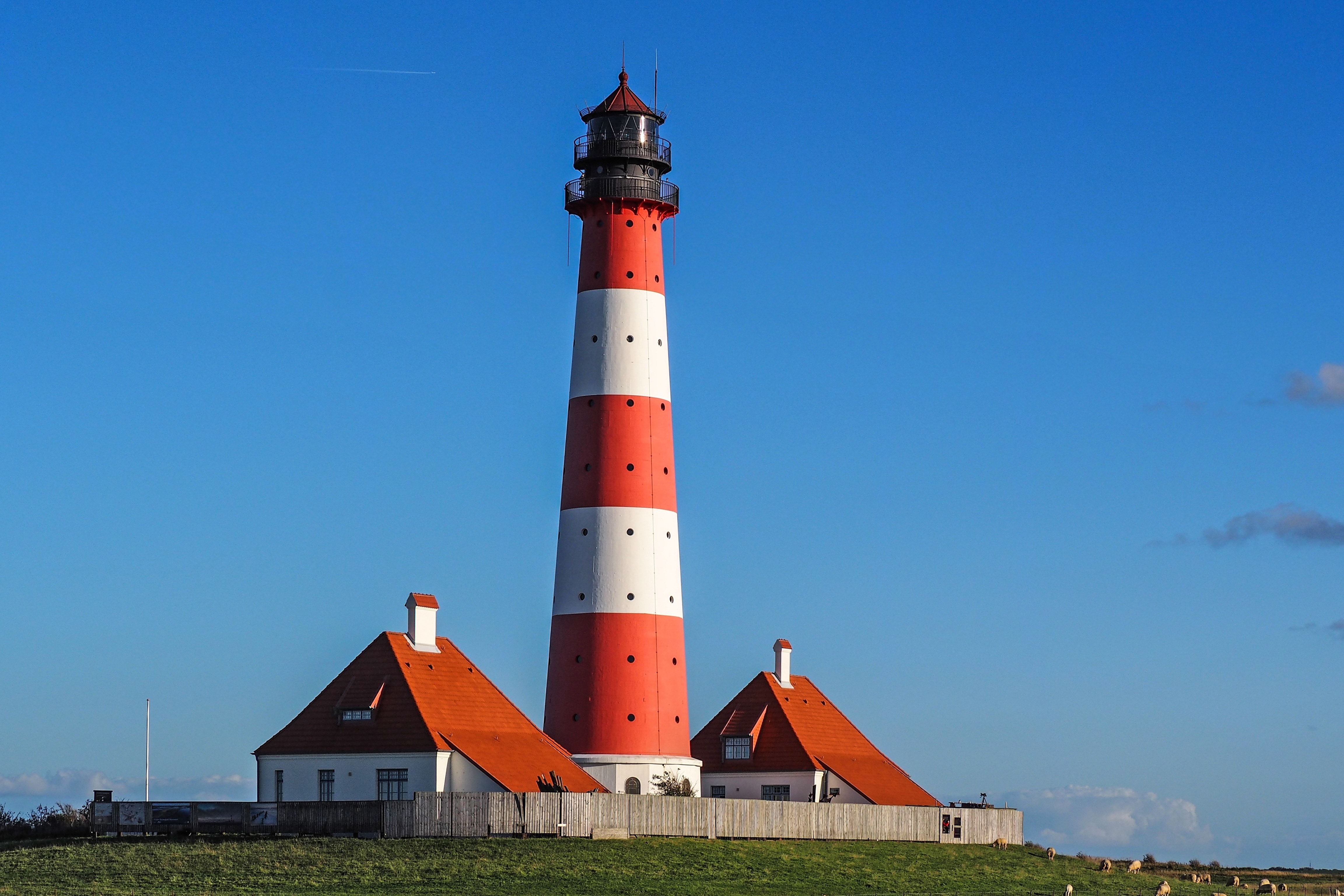 white and red lighthouse